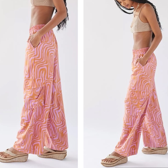 UO Purple Sophie Printed Pull On Pants size XS - Picture 7 of 12